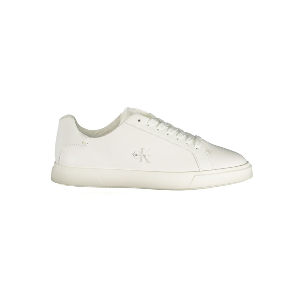 White Polyurethane Women Sneaker