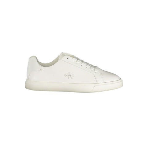 White Polyurethane Women Sneaker