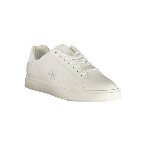 White Polyurethane Women Sneaker