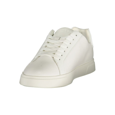 White Polyurethane Women Sneaker