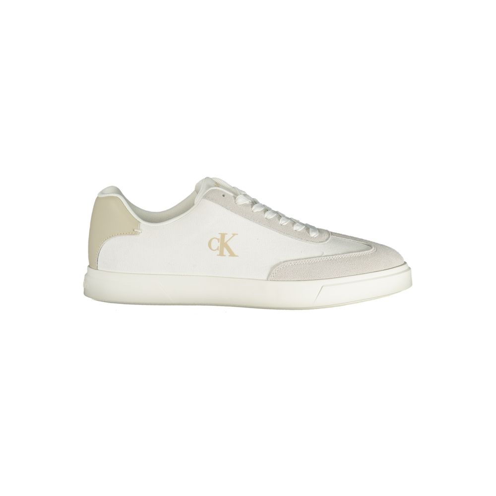 White Polyurethane Men Sneaker