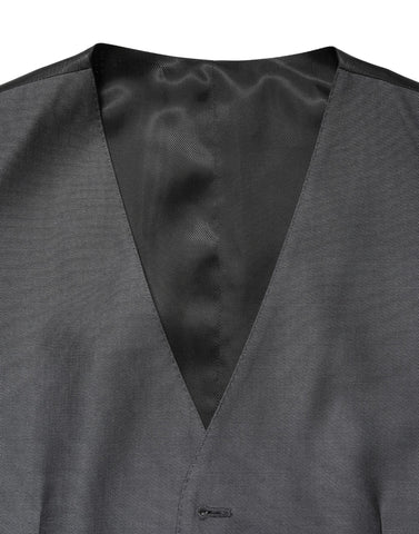 Dark Gray Single Breasted Men Waistcoat Vest