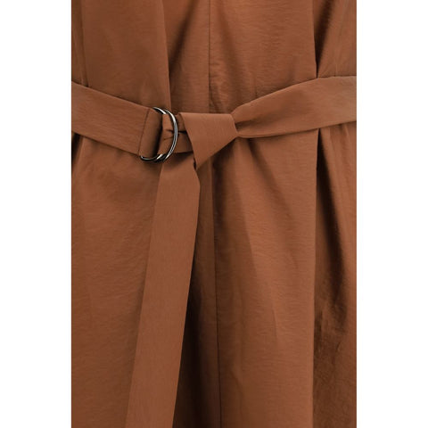 Brown Polyamide Casual Dress