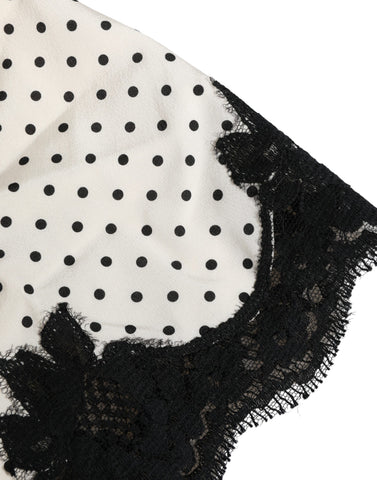 White Polka Dot Lace-Trimmed Camisole Top Underwear