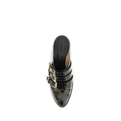 Black Calf Leather Bos Taurus Mules