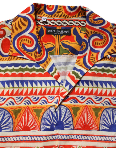 Multicolor Sicilian Carretto Twill Cotton Men Shirt