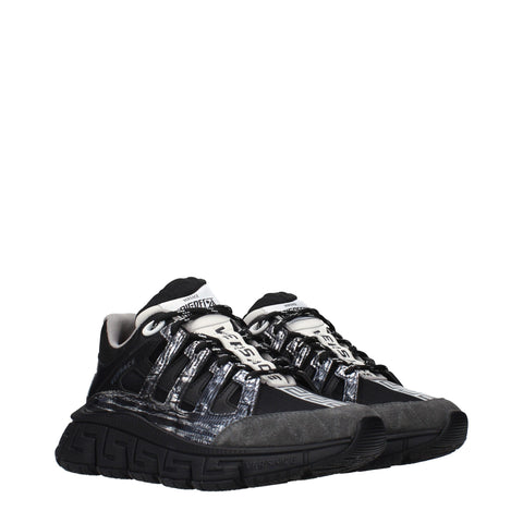 Black Fabric Athletic Sneakers
