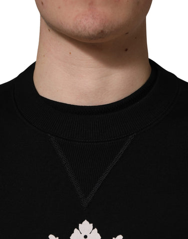 Black Embellished Cotton Sweatshirt Sweater