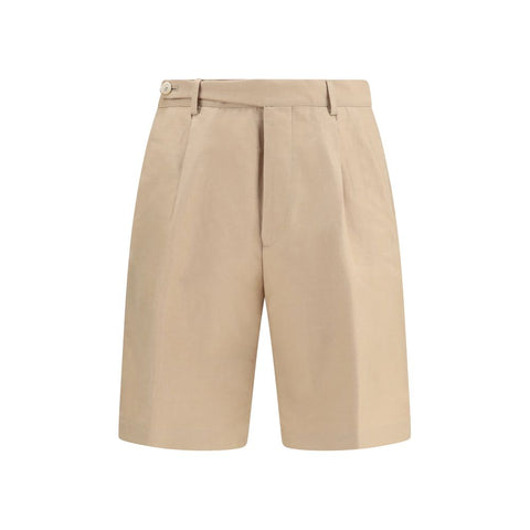 Beige Cotton Bermuda Shorts