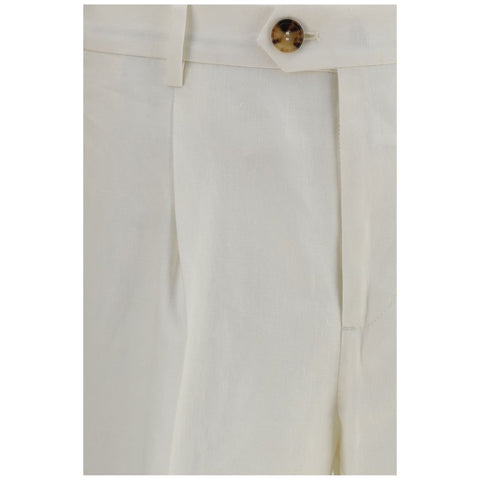 White Linen Casual Pants
