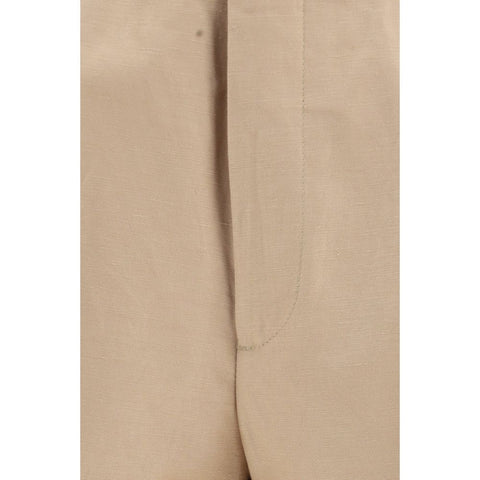 Beige Cotton Bermuda Shorts