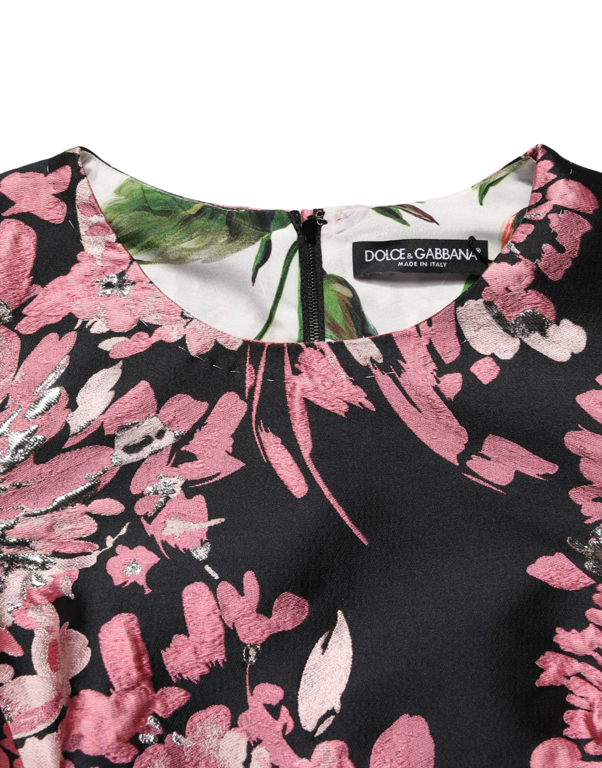 Multicolor Floral Brocade A-line Mini Dress