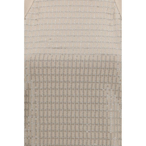 Beige Cotton Sleeveles T-Shirt
