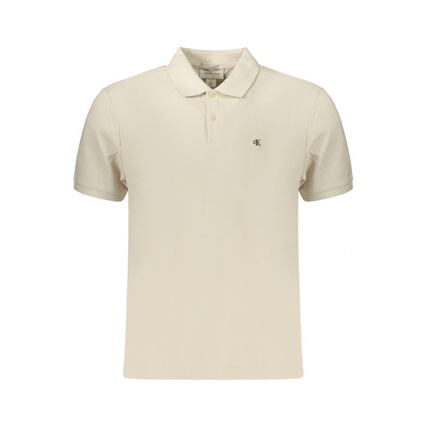 Beige Cotton Mens Polo Shirt