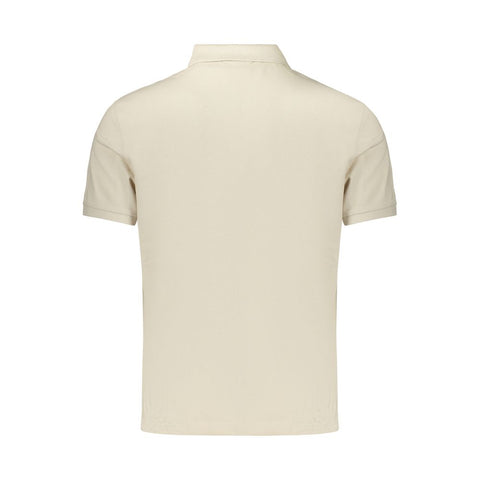 Beige Cotton Mens Polo Shirt