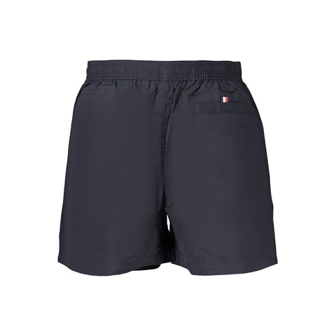 Blue Polyester Men's Swimwear