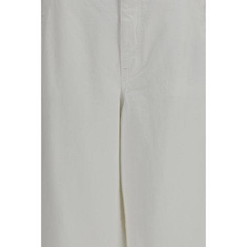 White Cotton Casual Pants