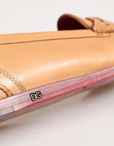 Beige Tassel Leather Men Slip On Loafers Shoes