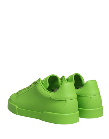 Green Leather Portofino Low Top Sneakers Shoes