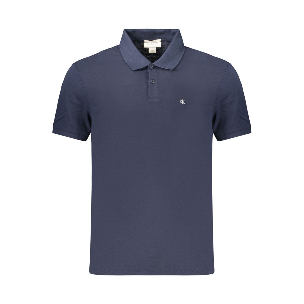Blue Cotton Men's Polo Shirt