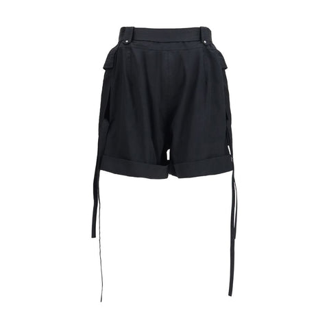 Black Cotton Bermuda Shorts