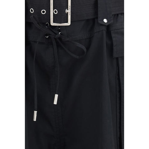 Black Cotton Bermuda Shorts