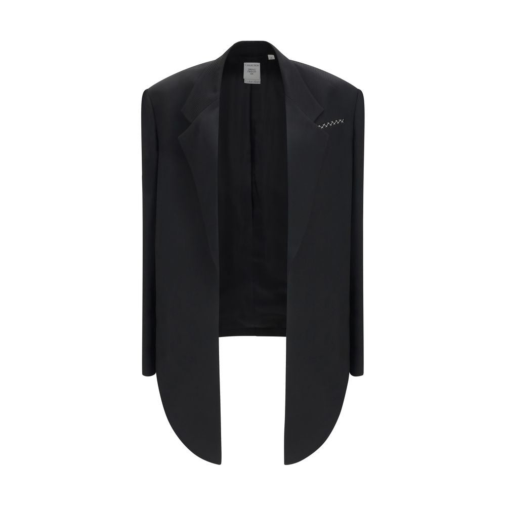 Black Viscose Full-Length Jacket
