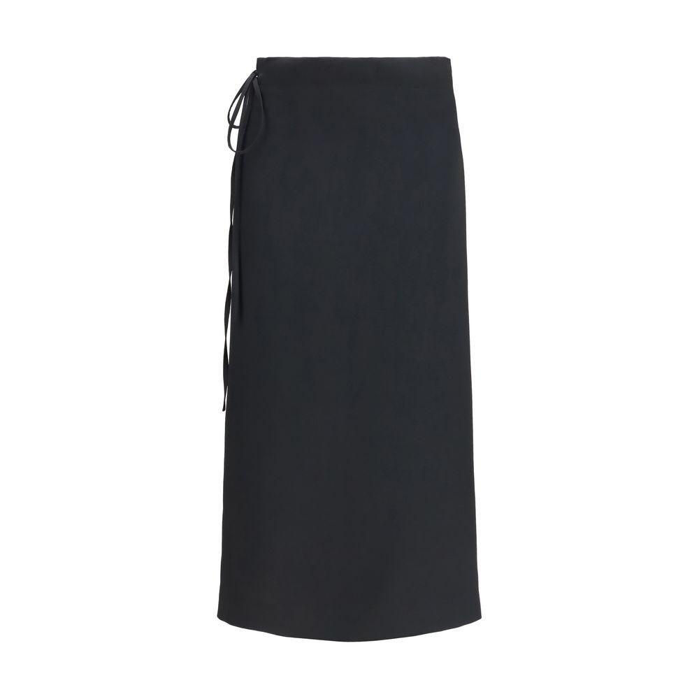 Black Viscose Long Skirt