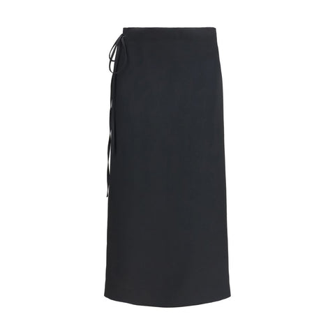 Black Viscose Long Skirt