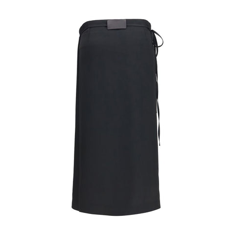 Black Viscose Long Skirt