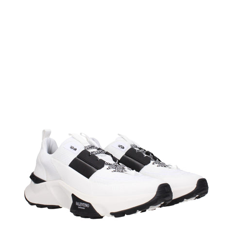 White Fabric Athletic Sneakers
