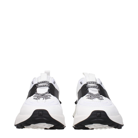 White Fabric Athletic Sneakers