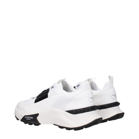White Fabric Athletic Sneakers