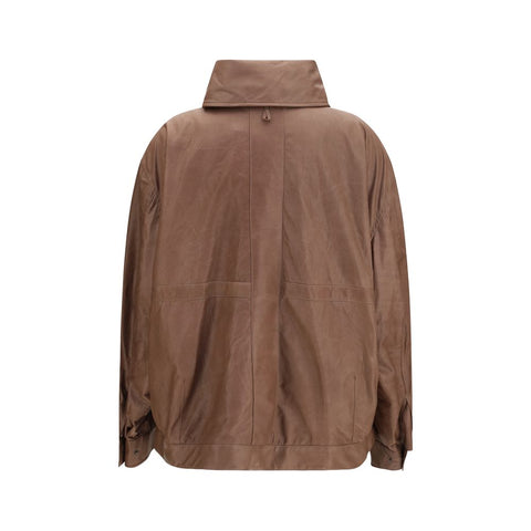 Brown Lamb Ovis Aries Aries Leather Jacket