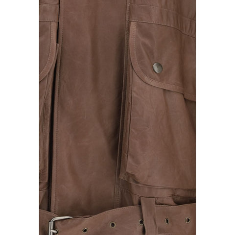 Brown Lamb Ovis Aries Aries Leather Jacket