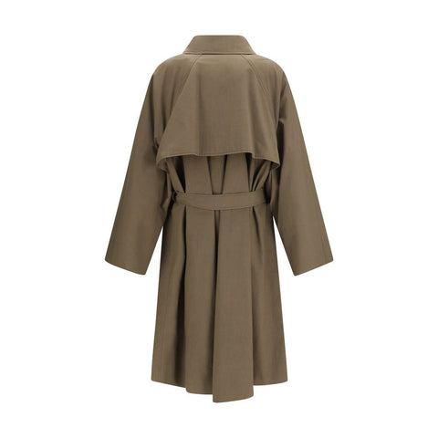Bicolor Cotton Trench Coat