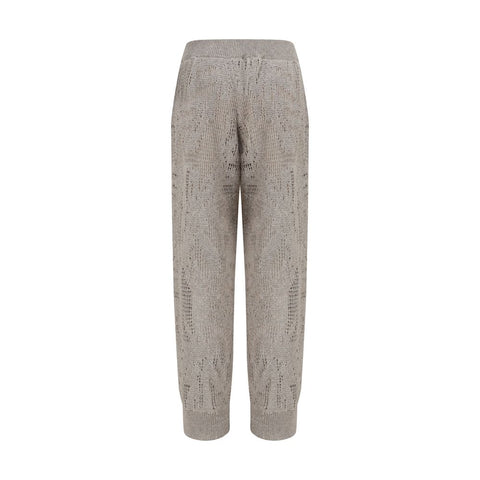 Beige Linen Casual Pants