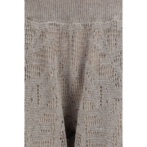 Beige Linen Casual Pants