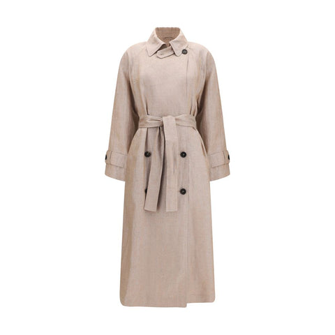 Multicolor Linen Trench Coat