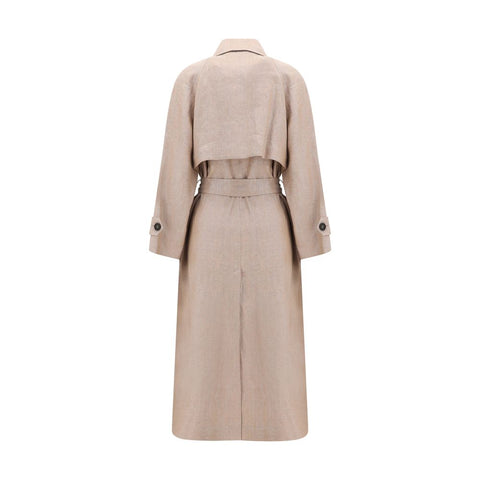 Multicolor Linen Trench Coat