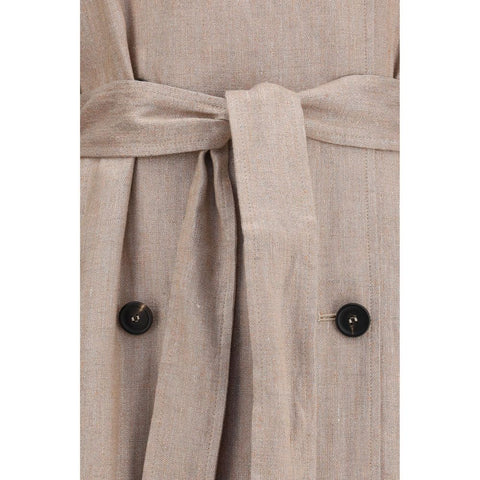 Multicolor Linen Trench Coat