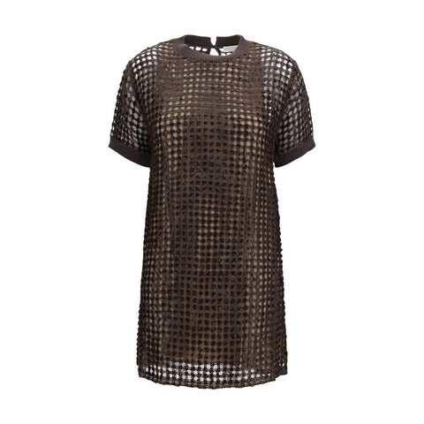 Brown Silk Cocktail Dress