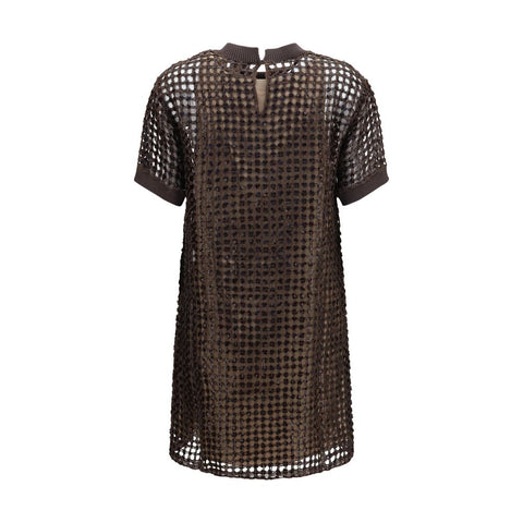 Brown Silk Cocktail Dress