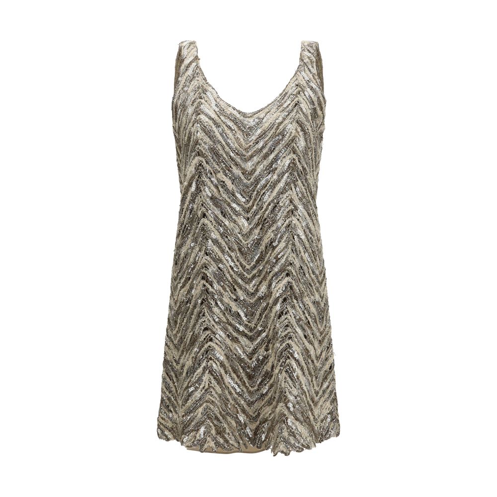 Beige Paper Cocktail Dress