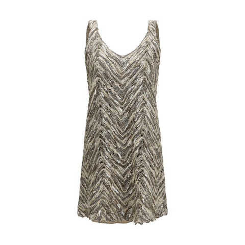 Beige Paper Cocktail Dress
