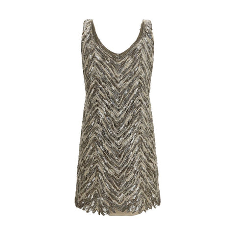 Beige Paper Cocktail Dress