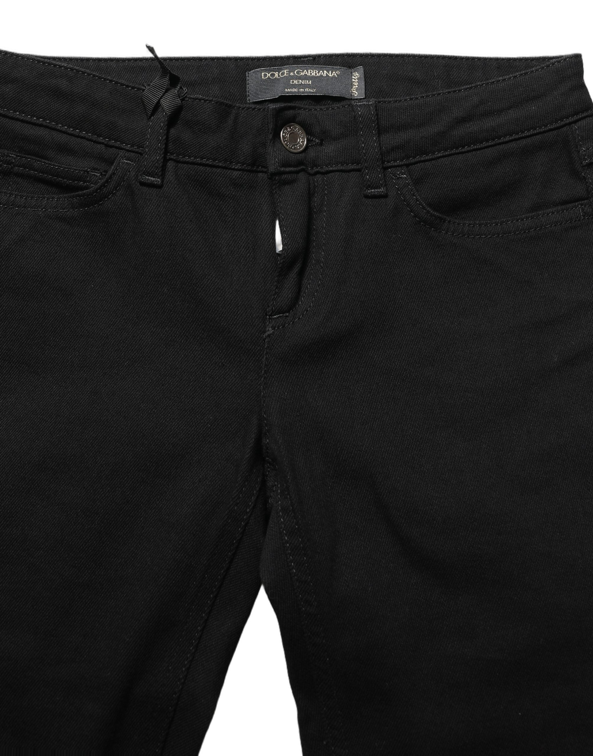 Black Queen Embroidery PRETTY Denim Jeans
