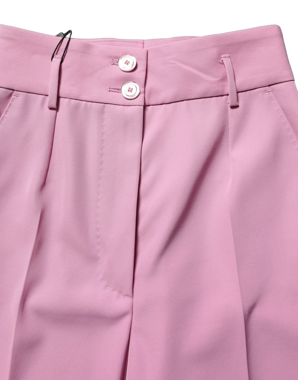 Pink High Waisted Polyester Trouser Pants