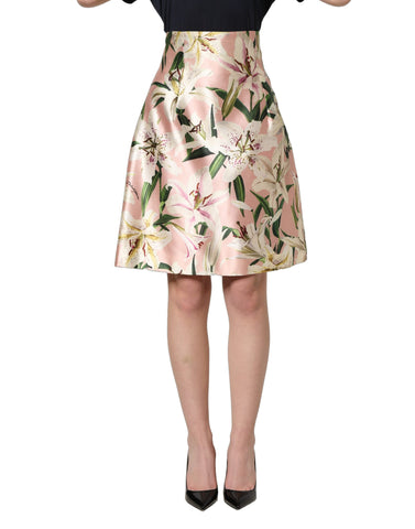 Pink Lilium High Waist Knee Length Skirt