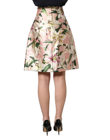 Pink Lilium High Waist Knee Length Skirt